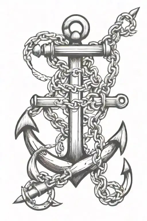 Semi Colon Anchor Broken Chain Intertwined