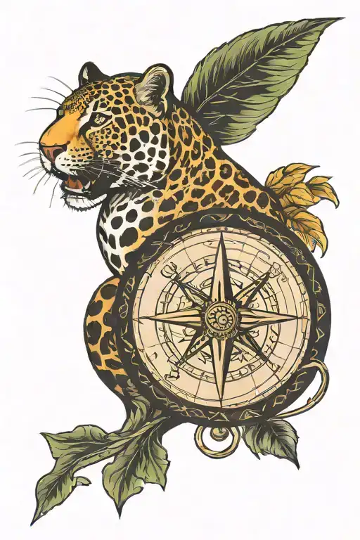 Leopard And Compass And Snake