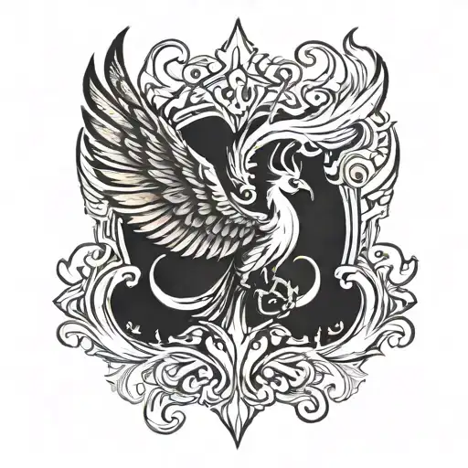 Sigma Male Symbol Pheonix Rising Phoenix Wings Spread Bright