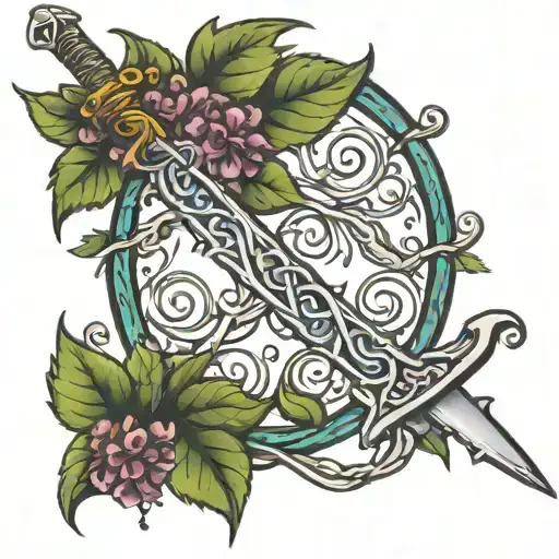 Vine Intertwined With Sword