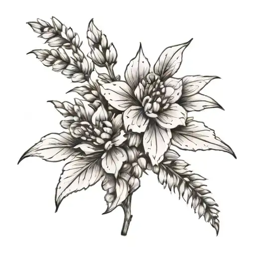 Black And White Lavender Plant