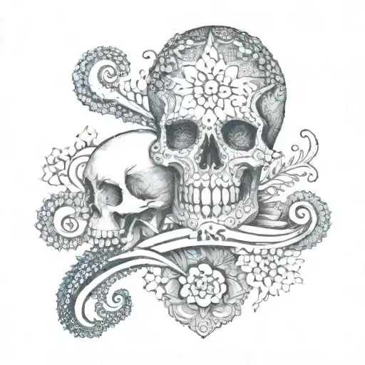 Create A Kara Name Tattoo Using Dotwork Technique Drawing Of A Skull