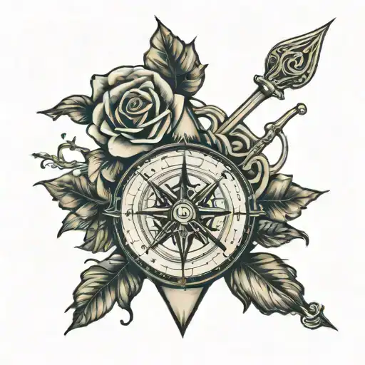 Compass And Rose Half And Half
