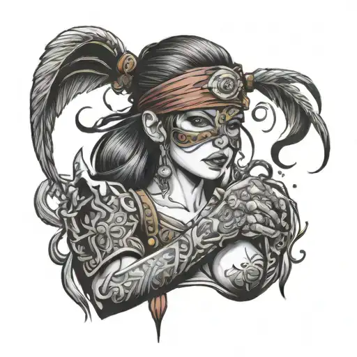 Blindfolded Warrior Women