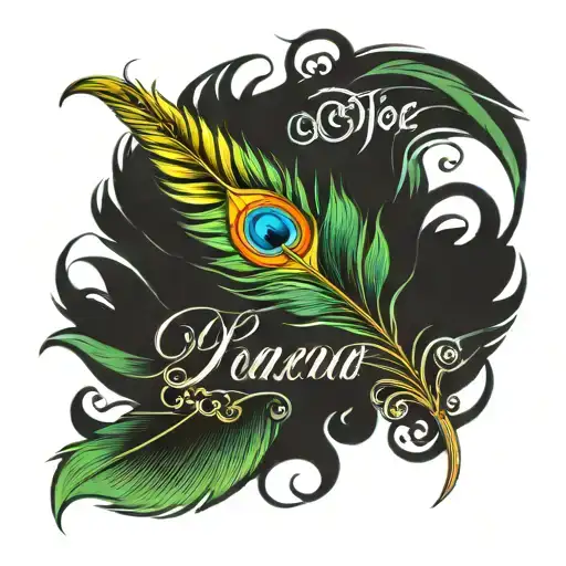 Peacock Feather With Name
