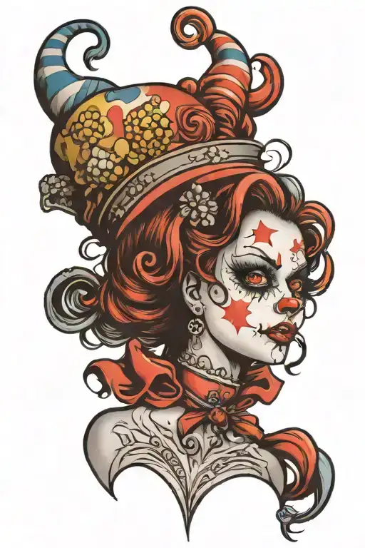 Female Clown Woman From The Front