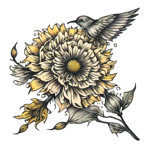 Dandelion Petals Flying Away Carried Away