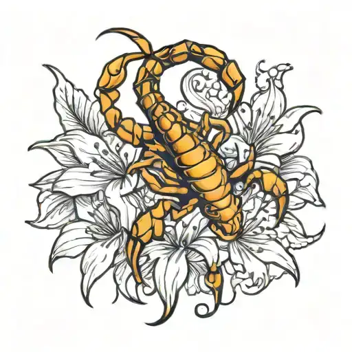 Scorpion Holding Stargazer Lilys