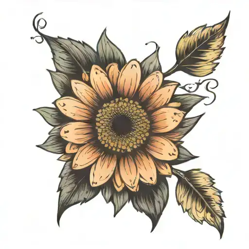 Gerbera Flower With Name And A Roman Numerals Date Of Birth