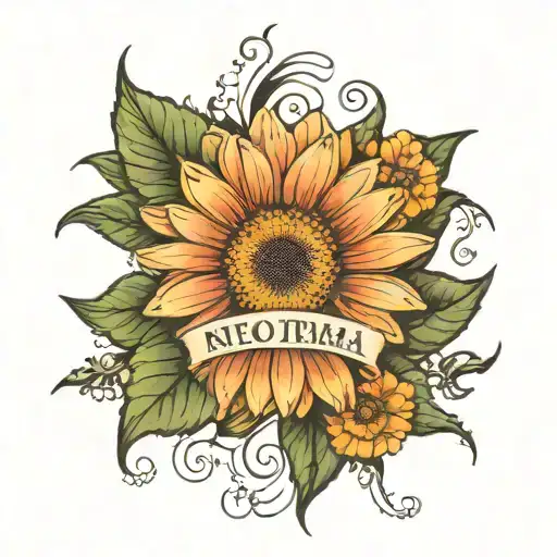 Gerbera Flower With Name And A Roman Numerals Date Of Birth