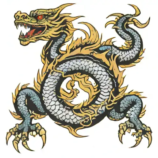 Japanese Dragon Tattoo On Both Sides Of The Chest