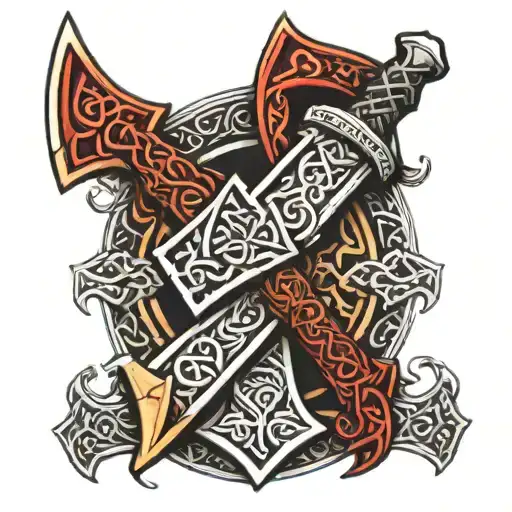 Viking Axe Celtic Cross