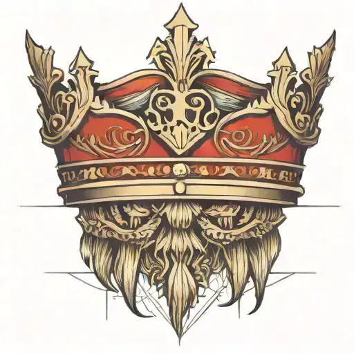 Geometric Outline Of A Kings Crown And Robe