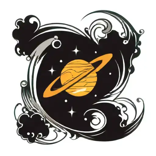 444 Incorporated With Saturn Planet