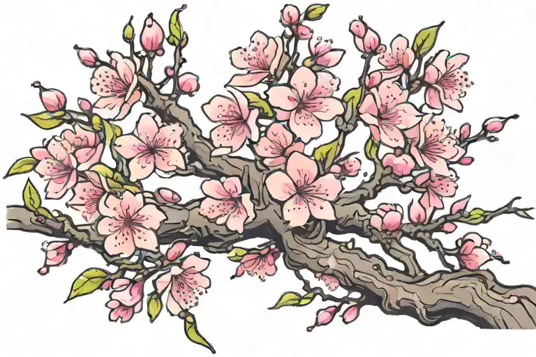 Forearm Cherryblossom Tree Branches With Pink Vherry Blossoms