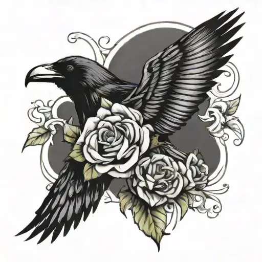 Create Tattoo With A Raven Skull And Butterfly Wings