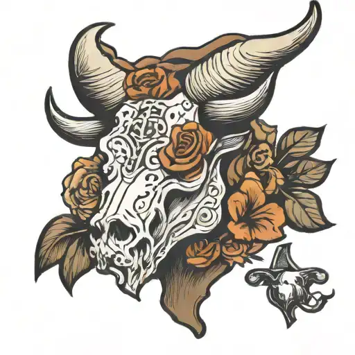 Texas With A Bull Skull