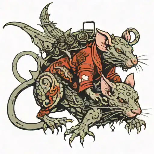Rat Riding In Dragon Embrasing Ox