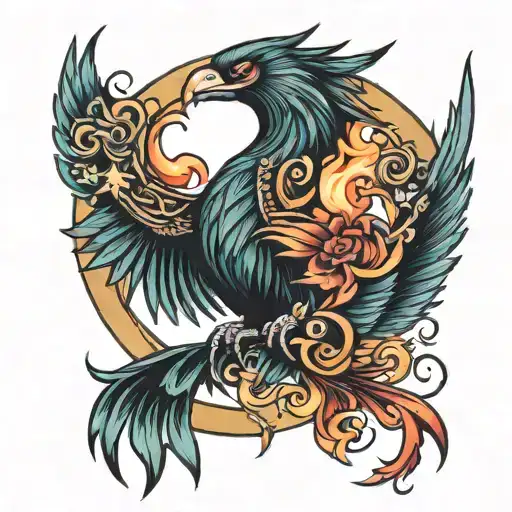 Phoenix With A Star In The Middle