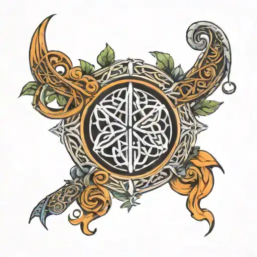 Full Sleeve Tattoo With Celtic And Christian Themes That Pay Homage To My European Ancestry