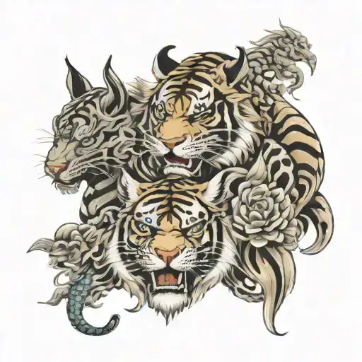 Tiger And Dragon And Ox And Horse Diamond Stone