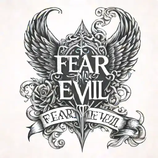 Fear No Evil Gothic Lettering