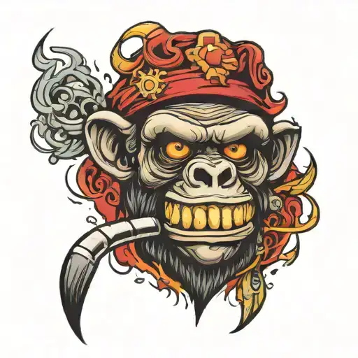 Gas Maske Smoke Monkey Aggressive