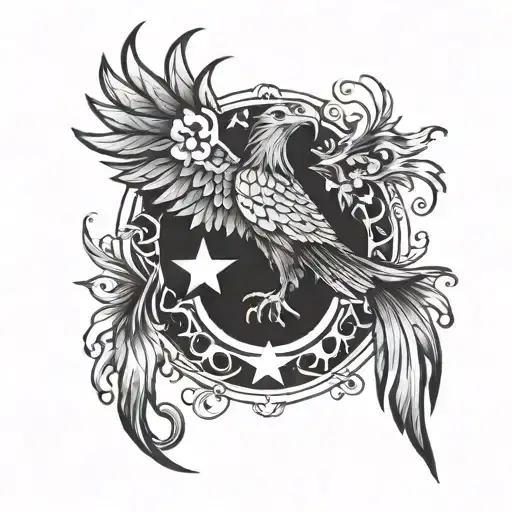 Phoenix With A Star In The Middle