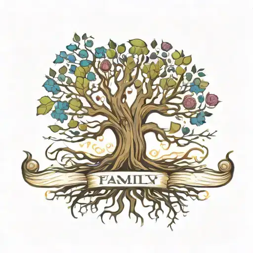 Family Tree With Roots In Scottish Theme
