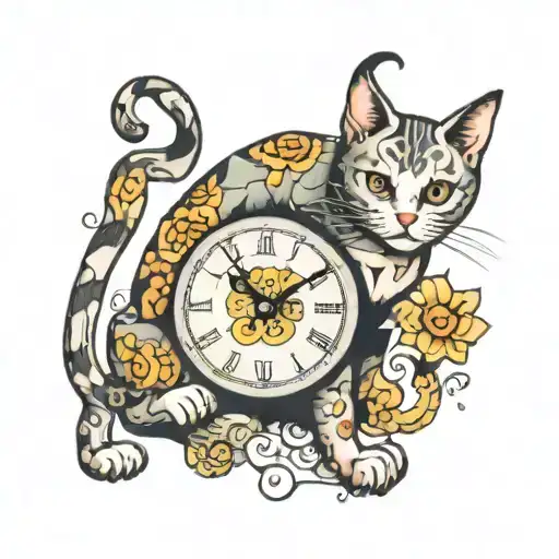Cat With Clock