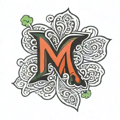 Shamrock With Letter M M