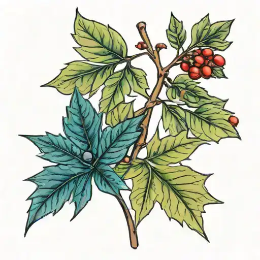 Maple Leaf And Olive Branch