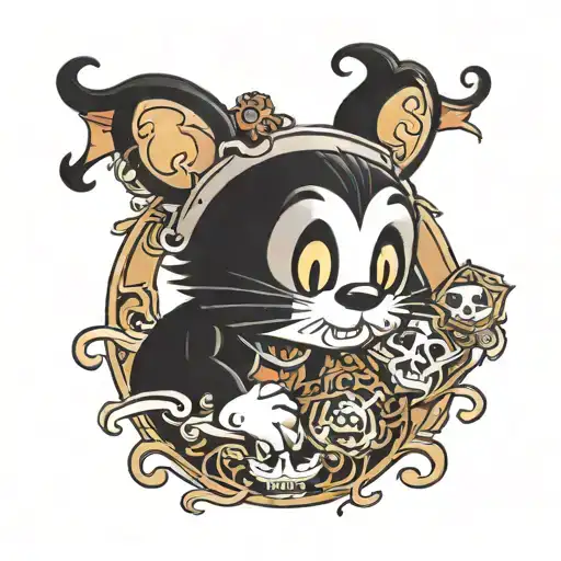 Felix The Cat Cartoon Character Surrounded By Death