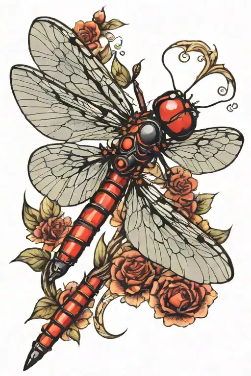 Dragonfly With Deadpool Face Inside