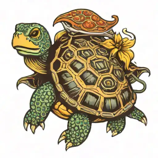 Turtle With Mouse On Back