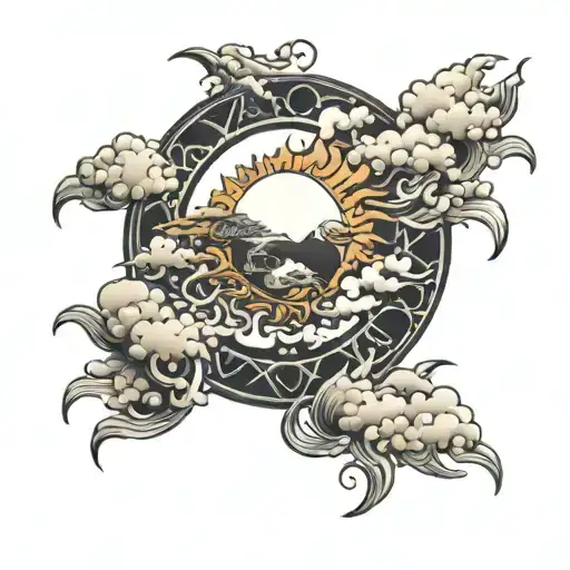 Sun Rising And Snow Cloud Transforming