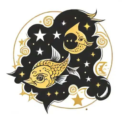 Moon Stars Pisces Astrology Empath
