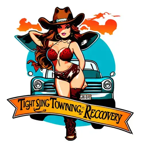Cow Girl Pin Up Tow Truck 'Tight Sling Towing & Recovery'