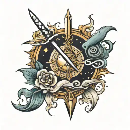 Sword And Scales Moon Sun