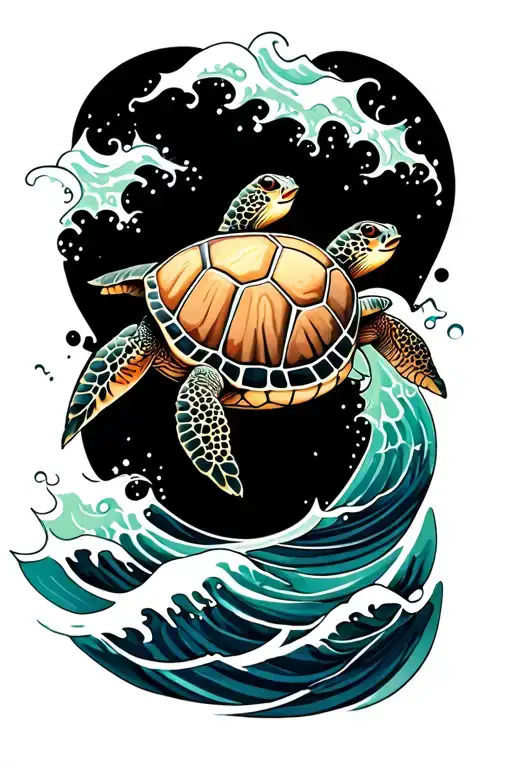 Ocean Waves Sea Turtle