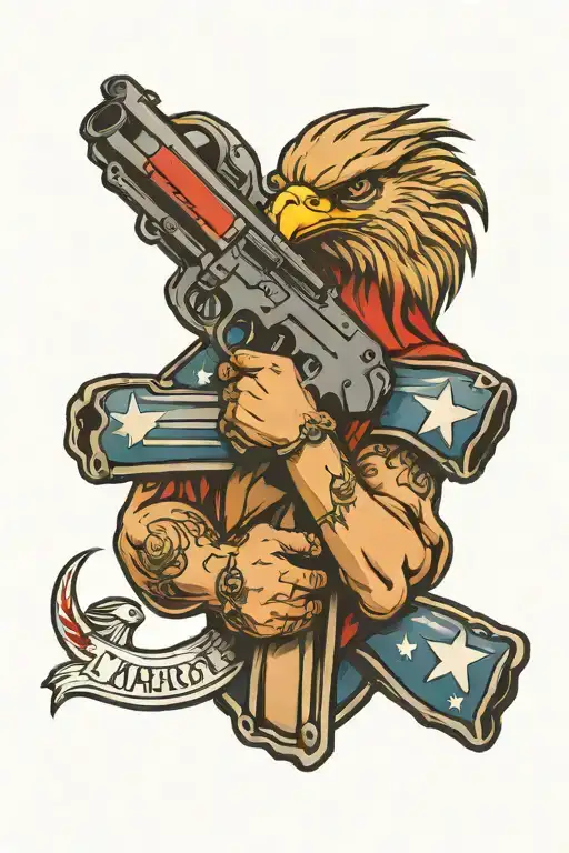 Patriotic Christian With Gun