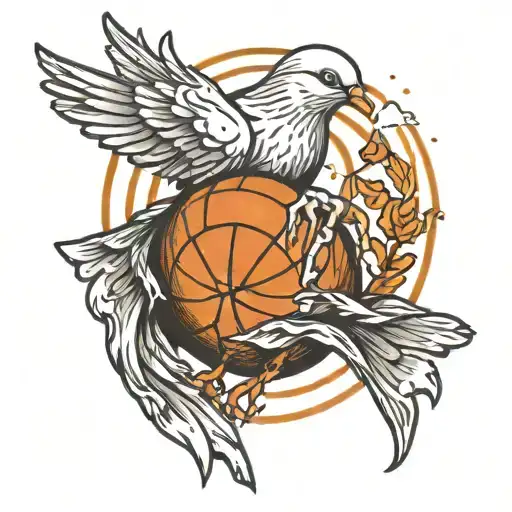 Dove Holding Basketball With Rip Troy