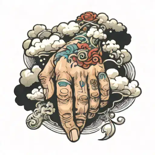 A Hand Reaches Down From A Cloud