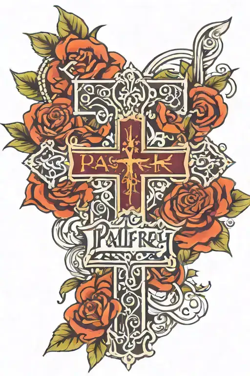 Christian Cross With The Word Palfrey Ontop