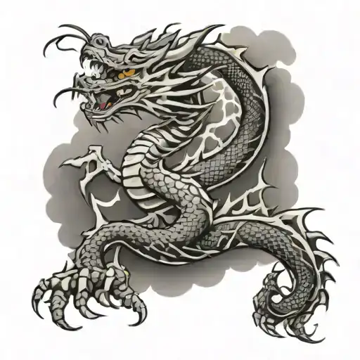 Dragon Thunder Clouds Black Grey