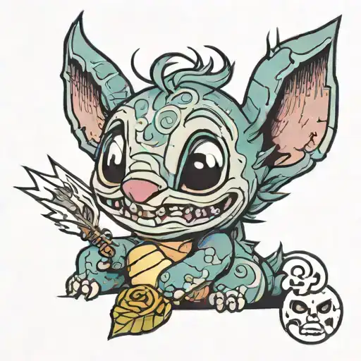 Realistic Stitch Tattoo Halloween Scary