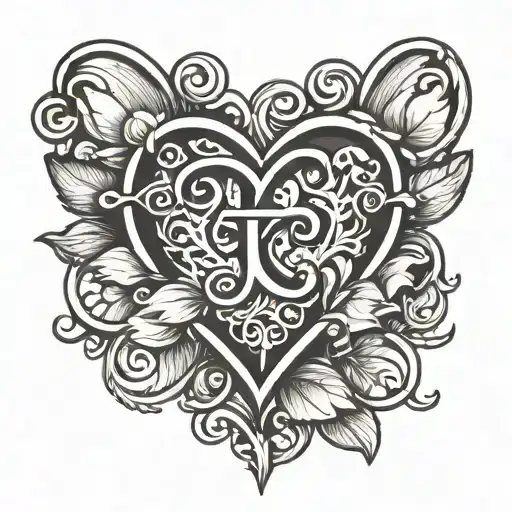 3 Little Heart With Initial Jc