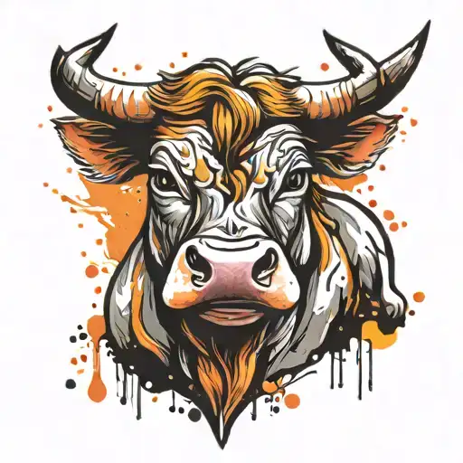 Children's Bull Head Watercolor Colors