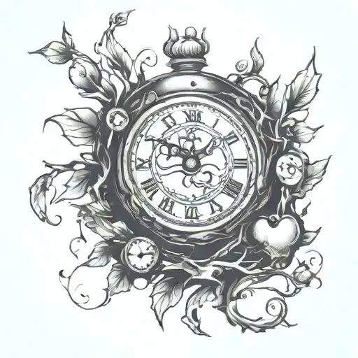 Clock With Branches Wrapping Around Arm