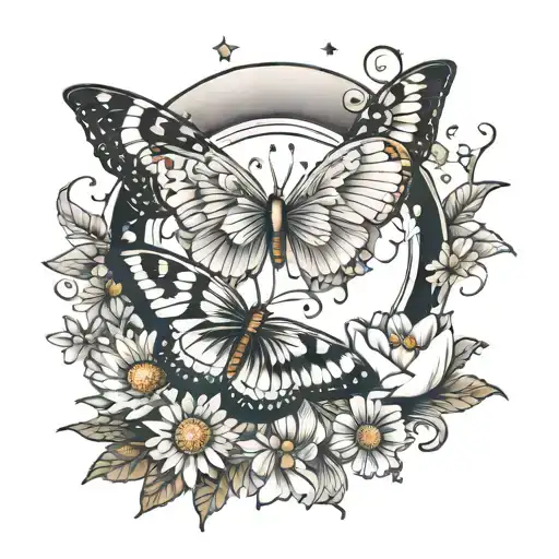 Butterfly Swan Moon Daisy All In One